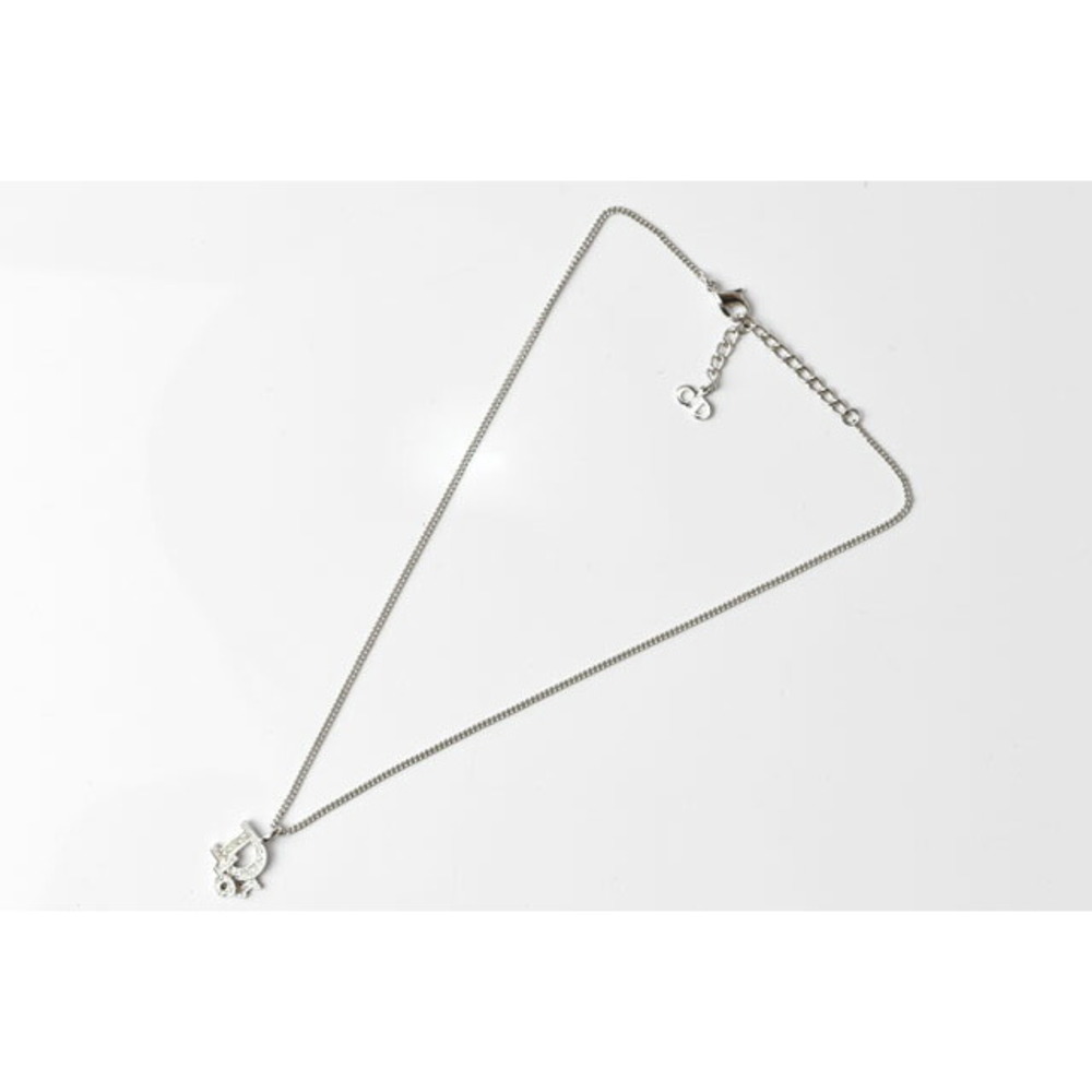 Christian Dior Dior Logo Silver Rhinestone Necklace - Picture 6 of 6
